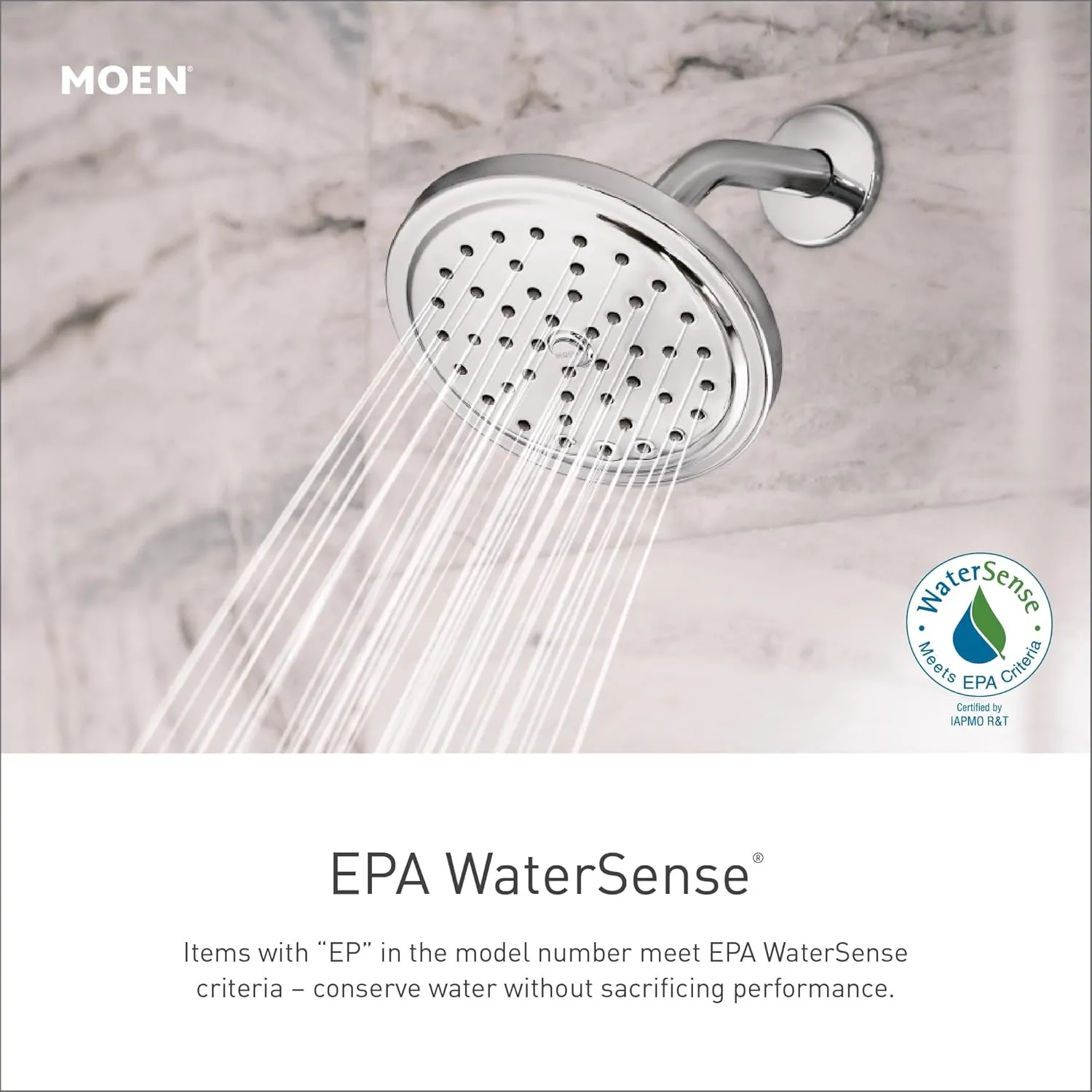 Moen Eco-Performance Chrome 4-Spray Pattern Handheld Showerhead with 69-Inch-Long Hose and 30-Inch Grab Slide Bar, 3669EP