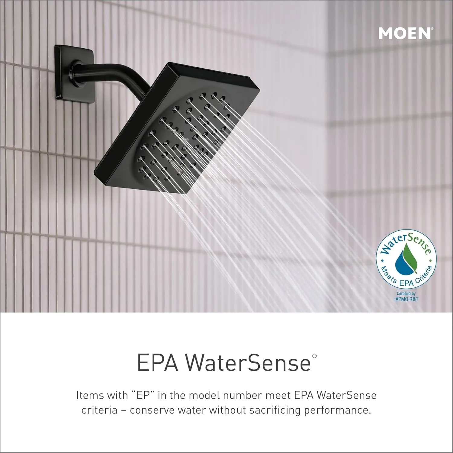 Moen Matte Black Eco-Performance 4-Spray Pattern Detachable Handheld Showerhead with 69-Inch-Long Hose and 30-Inch Slide Bar, 3669EPBL