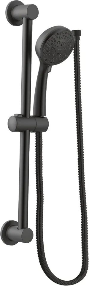 Moen Matte Black Eco-Performance 4-Spray Pattern Detachable Handheld Showerhead with 69-Inch-Long Hose and 30-Inch Slide Bar, 3669EPBL