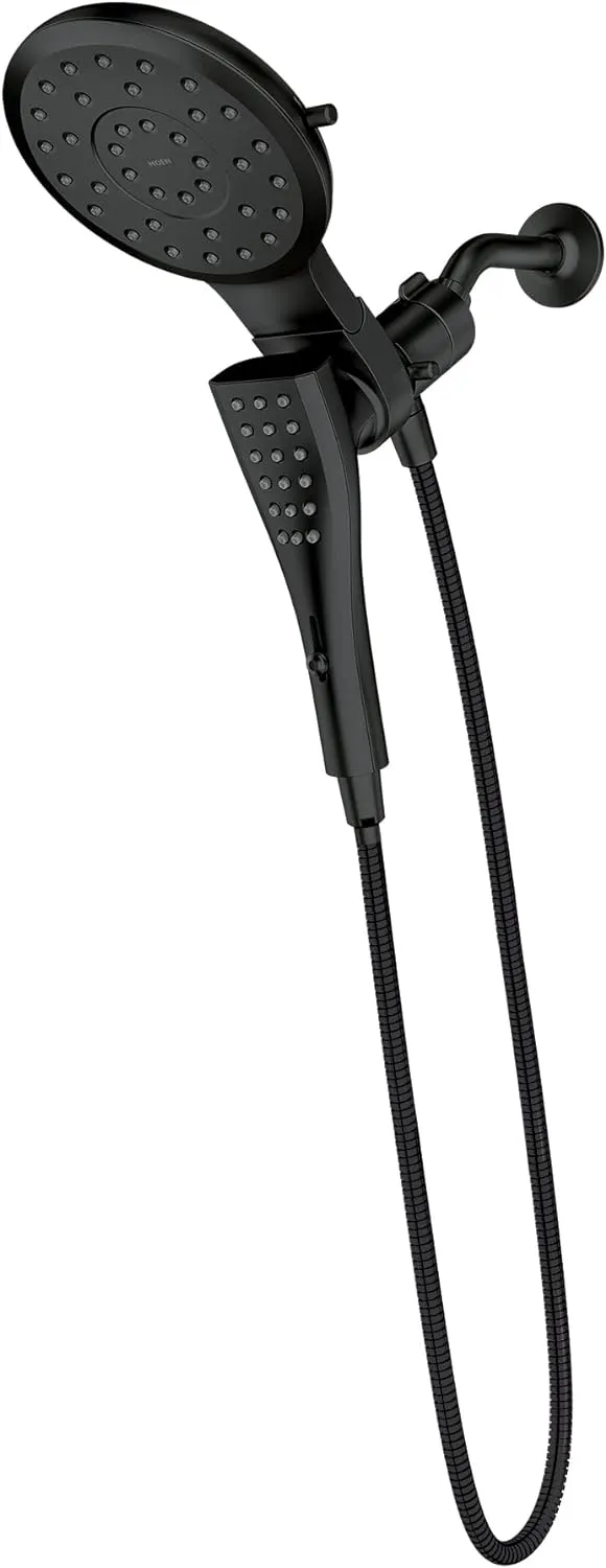 Moen Verso Round Rain Showerhead and Handshower Combination with Infiniti Dial and Magnetix Docking, 60" Hose, Matte Black, 220C2EPBL