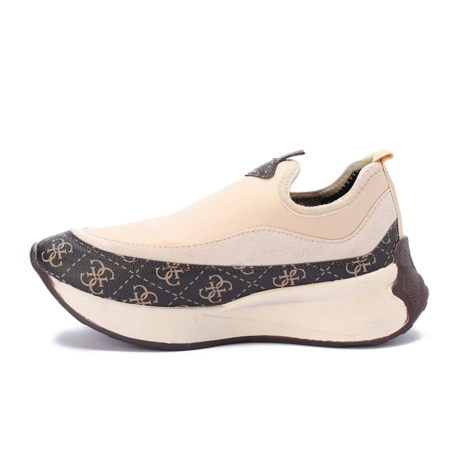 Monochrome Slip-On Chunky Sneakers-Beige