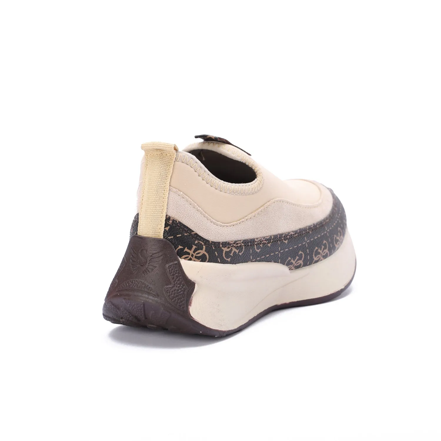 Monochrome Slip-On Chunky Sneakers-Beige