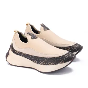 Monochrome Slip-On Chunky Sneakers-Beige