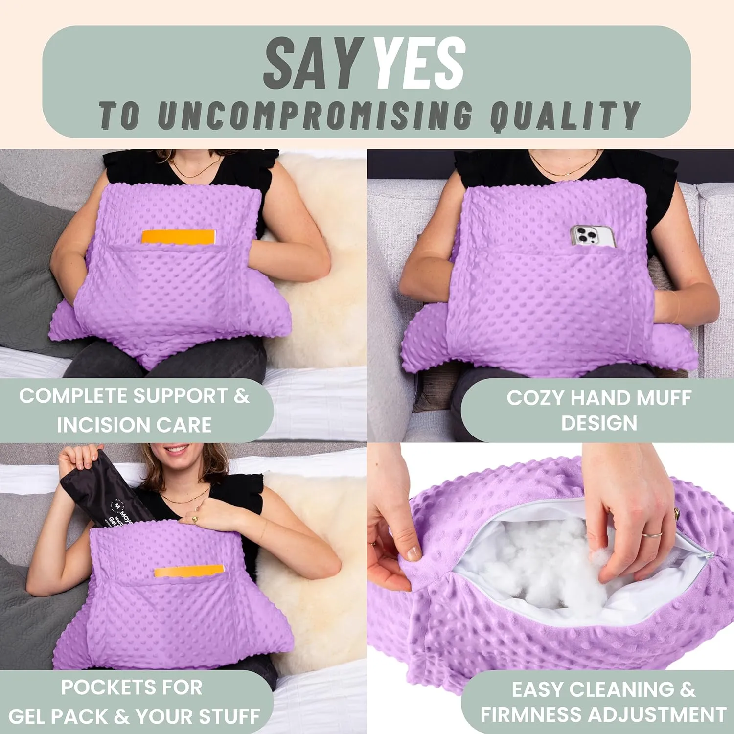 MOYOAMA Hysterectomy Pillow Post Surgery for Hysterectomy Recovery Must Haves- Surgery Pillow for Abdomen, Abdominal Pillow Post Surgery, Abdominal Surgery Recovery Pillow for Hysterectomy Gifts