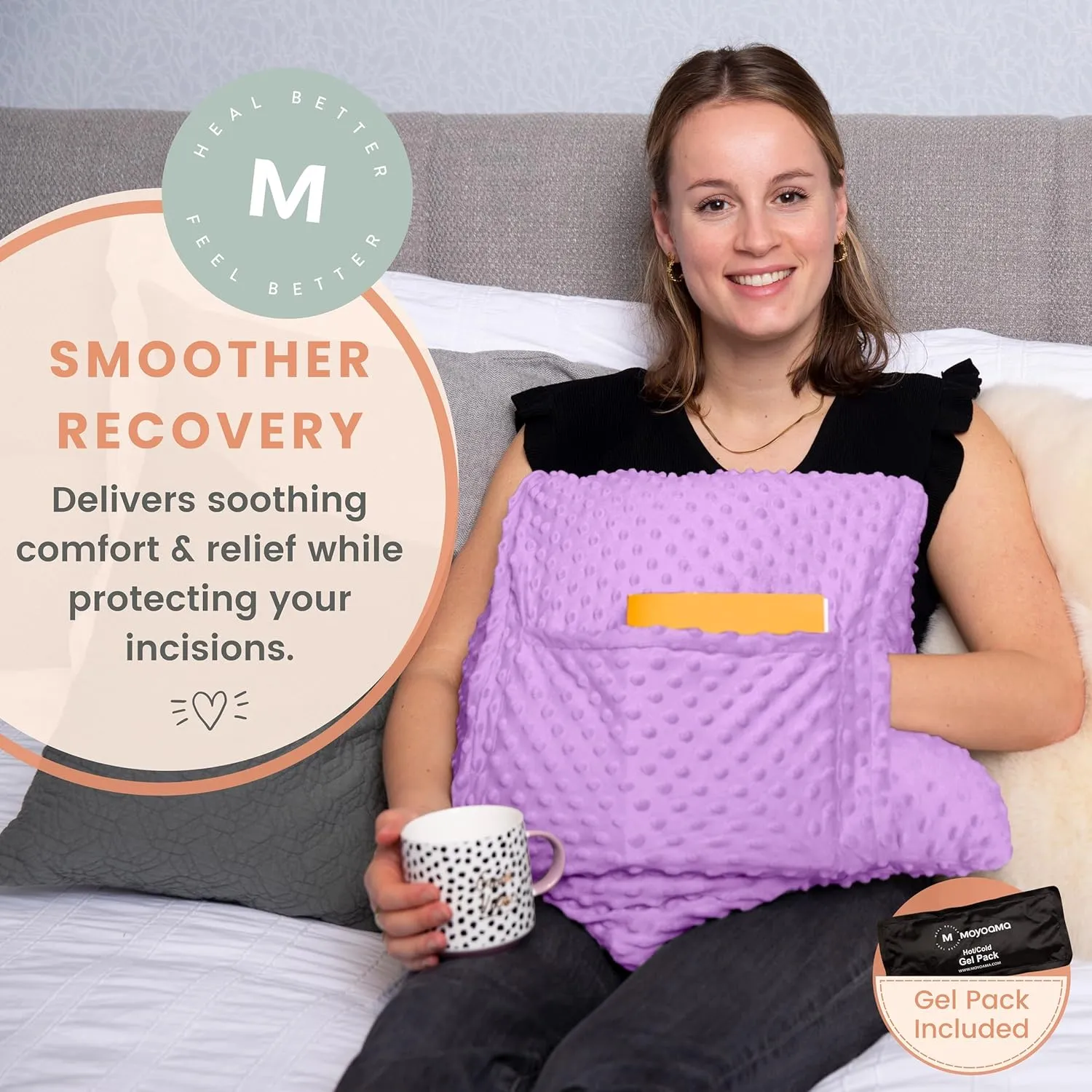 MOYOAMA Hysterectomy Pillow Post Surgery for Hysterectomy Recovery Must Haves- Surgery Pillow for Abdomen, Abdominal Pillow Post Surgery, Abdominal Surgery Recovery Pillow for Hysterectomy Gifts