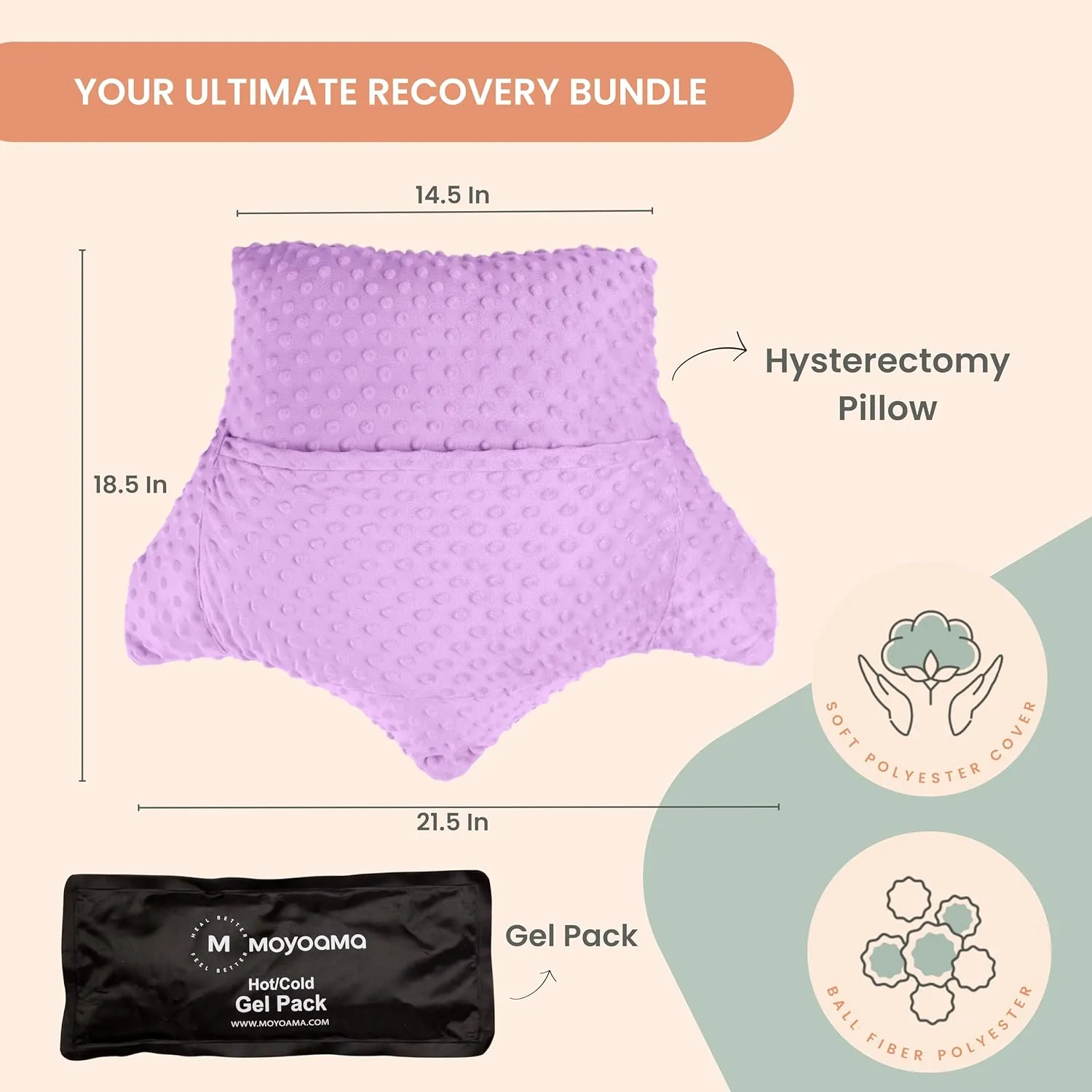 MOYOAMA Hysterectomy Pillow Post Surgery for Hysterectomy Recovery Must Haves- Surgery Pillow for Abdomen, Abdominal Pillow Post Surgery, Abdominal Surgery Recovery Pillow for Hysterectomy Gifts