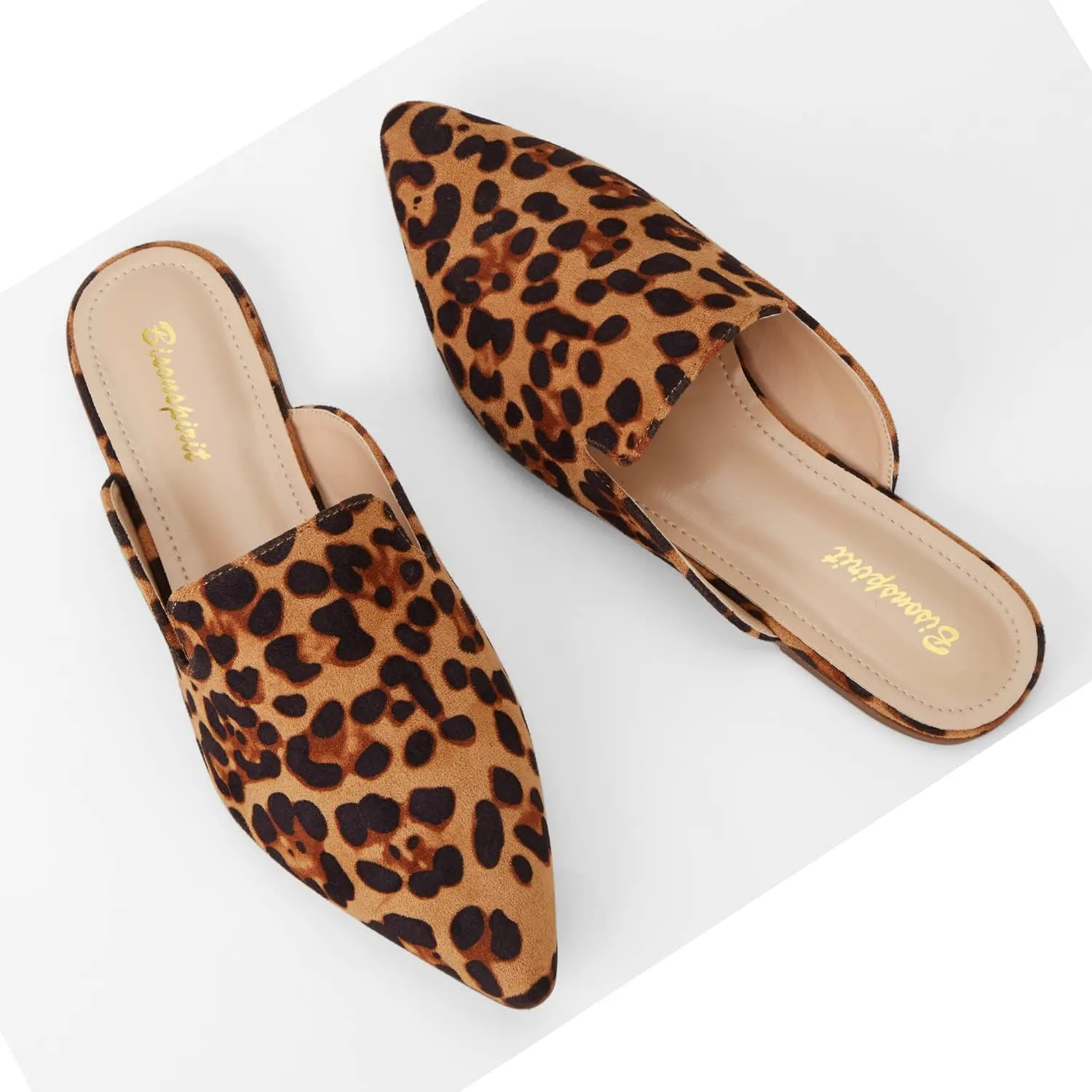 Mules for Women Flats Pointed Toe Slip On Slides Loafer Shoes