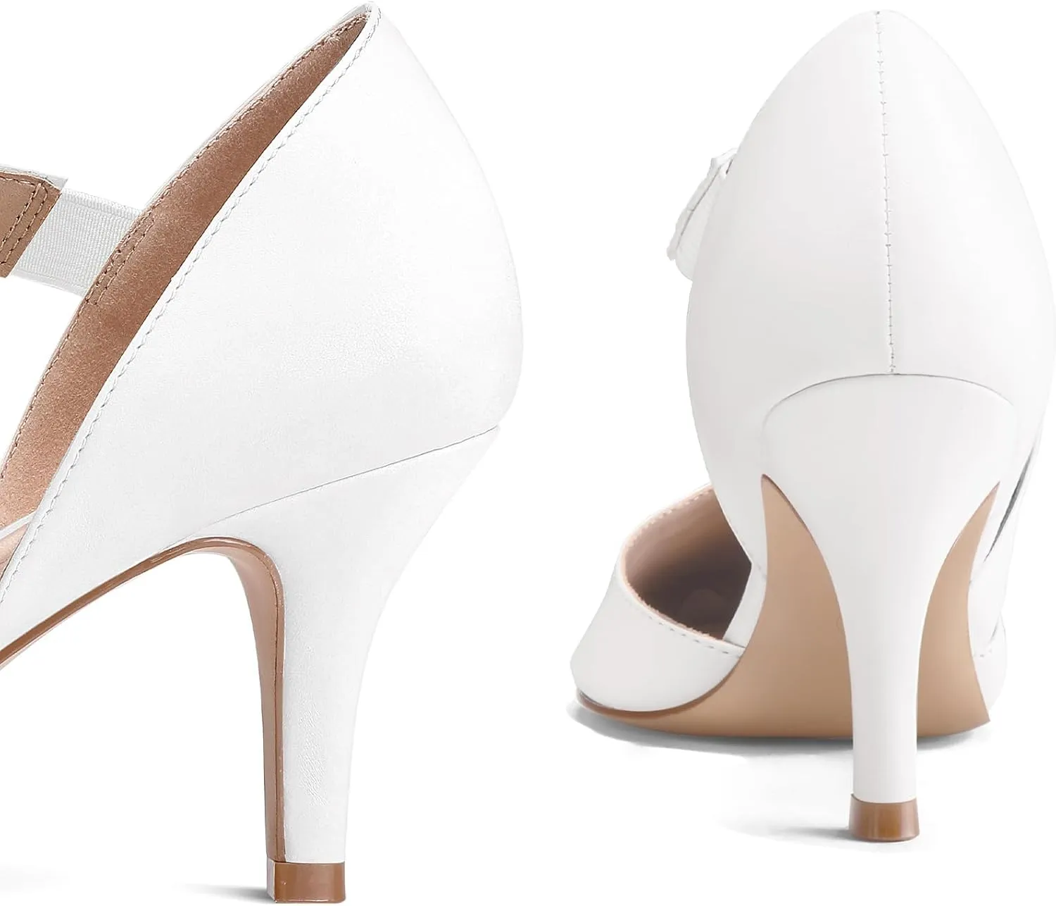 mysoft Women's Pointed Toe Low Stiletto Heel Dress Pumps Shoes - Available in Wide Sizes