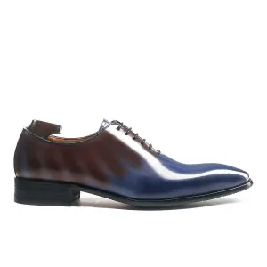 Navy & Red Brown Wholecut Oxford Shoes