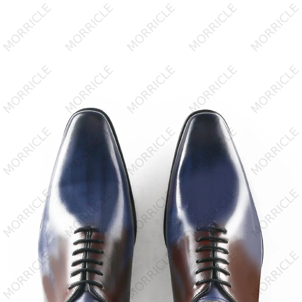 Navy & Red Brown Wholecut Oxford Shoes