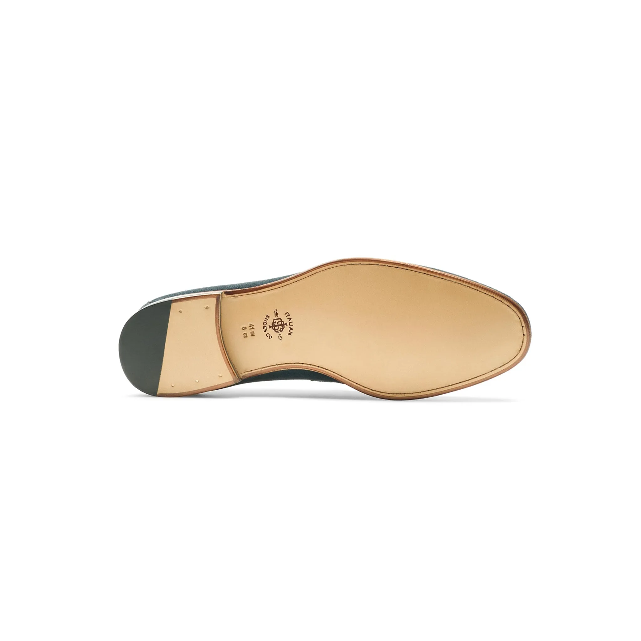 Navy suede  Utilizes Classic Penny Loafer