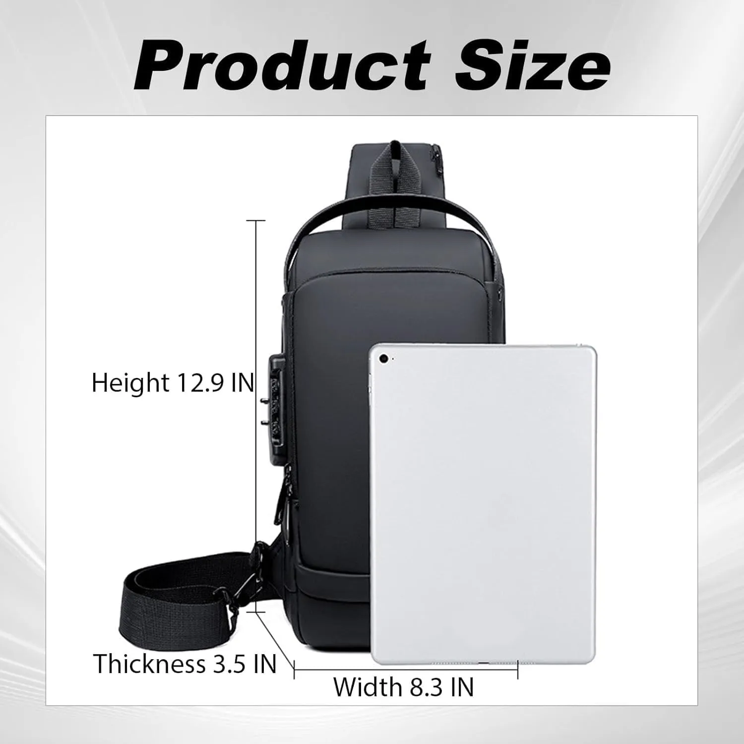 New Carbon Fiber Streamline Anti-Theft Sling Bag, USB Charging Sport Sling, Sport Waterproof Shoulder Bag (A)
