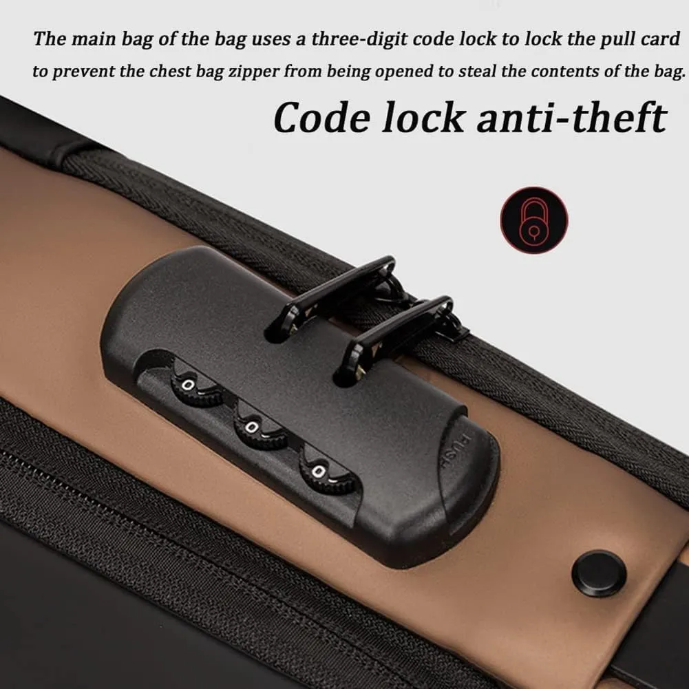 New Carbon Fiber Streamline Anti-Theft Sling Bag, USB Charging Sport Sling, Sport Waterproof Shoulder Bag (A)