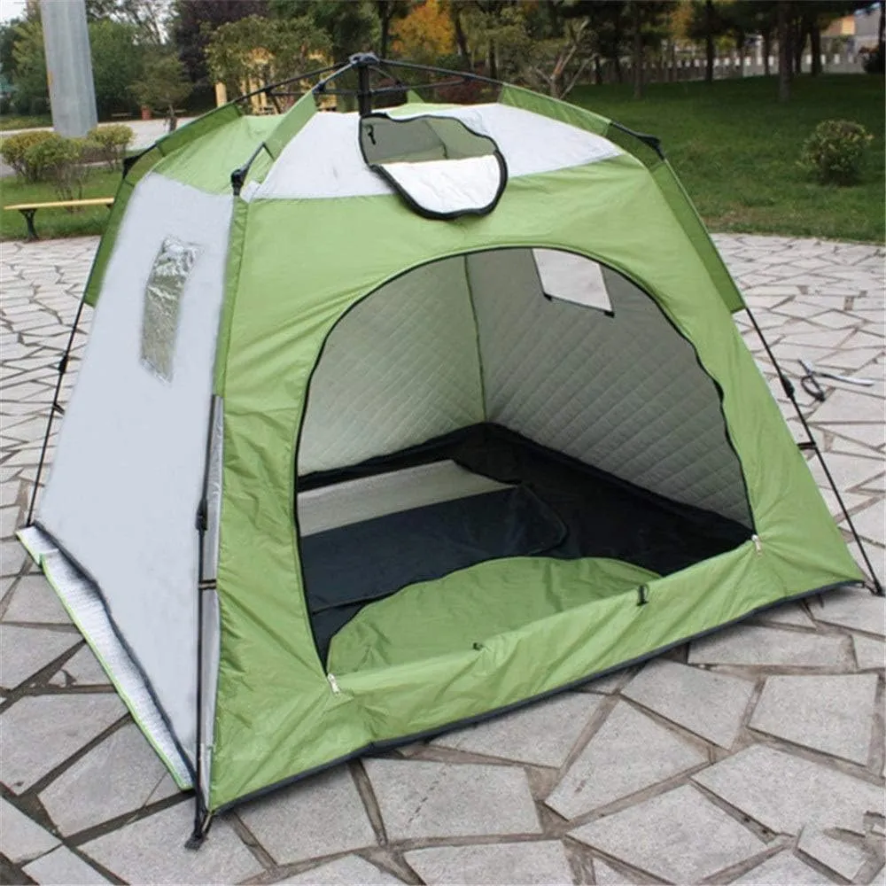 NIEH Winter Tent Warm Wind Thickening 3-4 Person Tents Automatic Stitching Portable Ice Fishing Tents Tourism for Family Short Weekends, 210x210x170cm, Red
