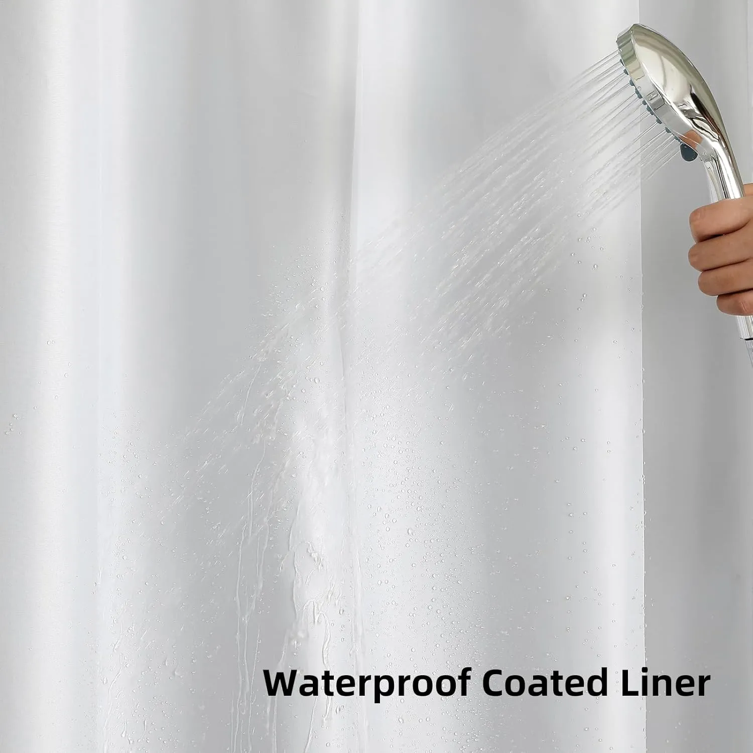 No Hook Shower Curtain with Snap in Fabric Liner, Waffle Weave Heavy Duty Thick Shower Curtains with Mesh Top Window, Hotel Style Waterproof Bathroom Curtain Set, 72 x 81 Inch, Moonlight Blue