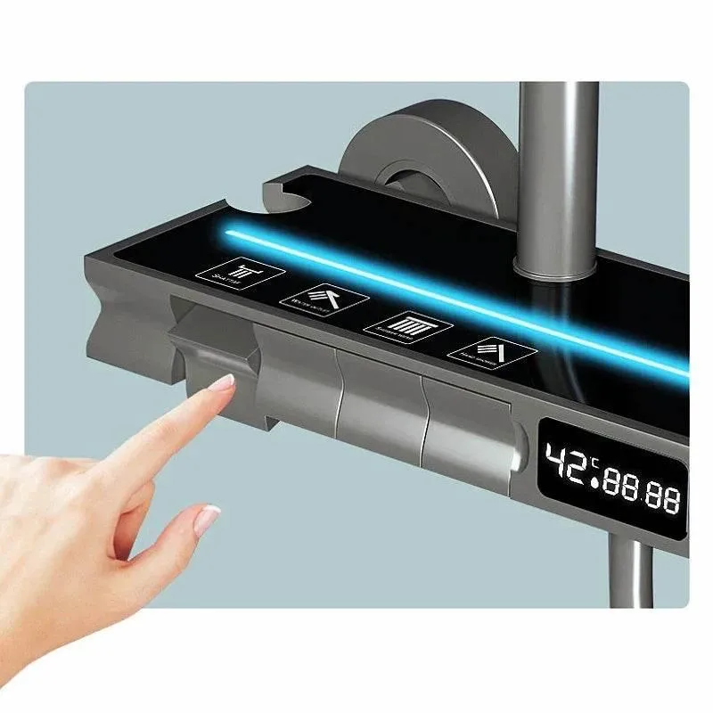 Nordic Piano Key Ambient Light Shower Set - Elegant LED Bathroom Lighting