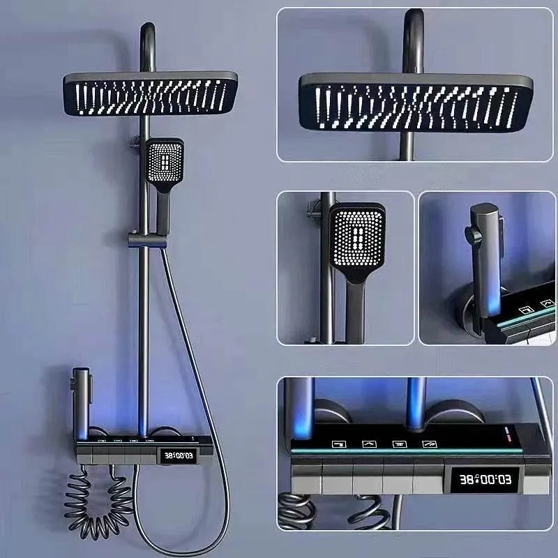 Nordic Piano Key Ambient Light Shower Set - Elegant LED Bathroom Lighting