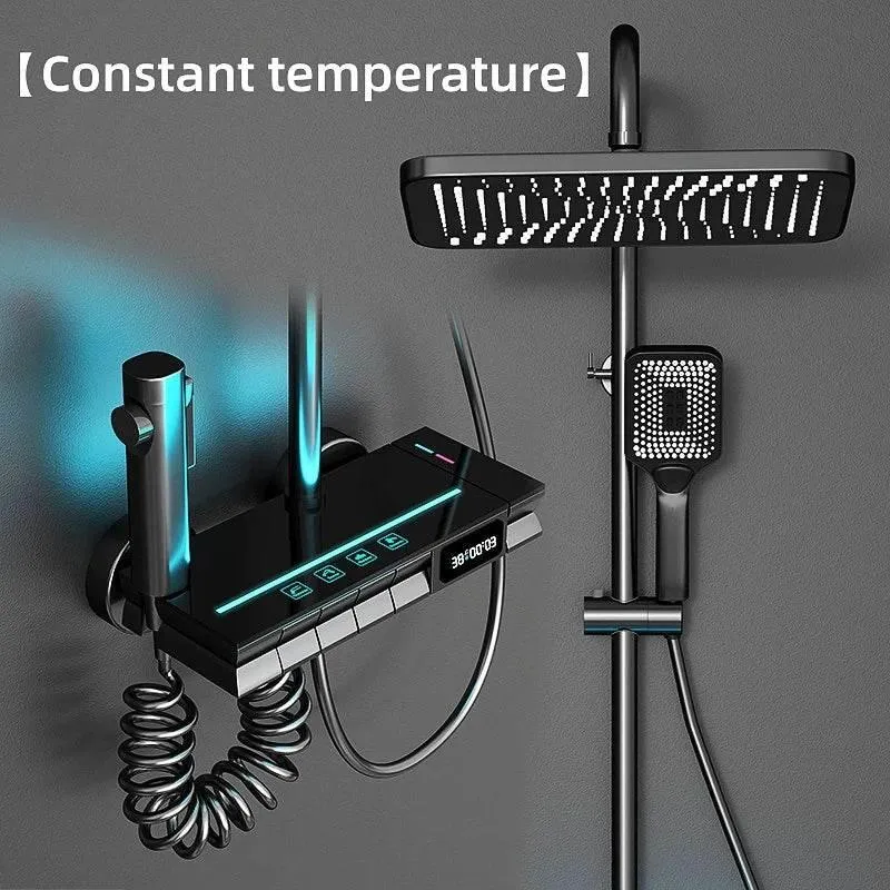 Nordic Piano Key Ambient Light Shower Set - Elegant LED Bathroom Lighting