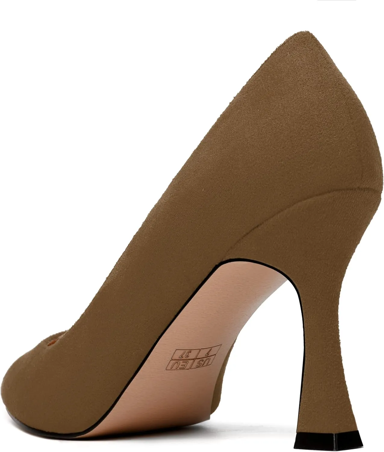 NUMALEO Womens Pointed Toe Cute Suede Slip On Solid Night Club Stiletto High Heel Pumps Shoes 3.3 Inch