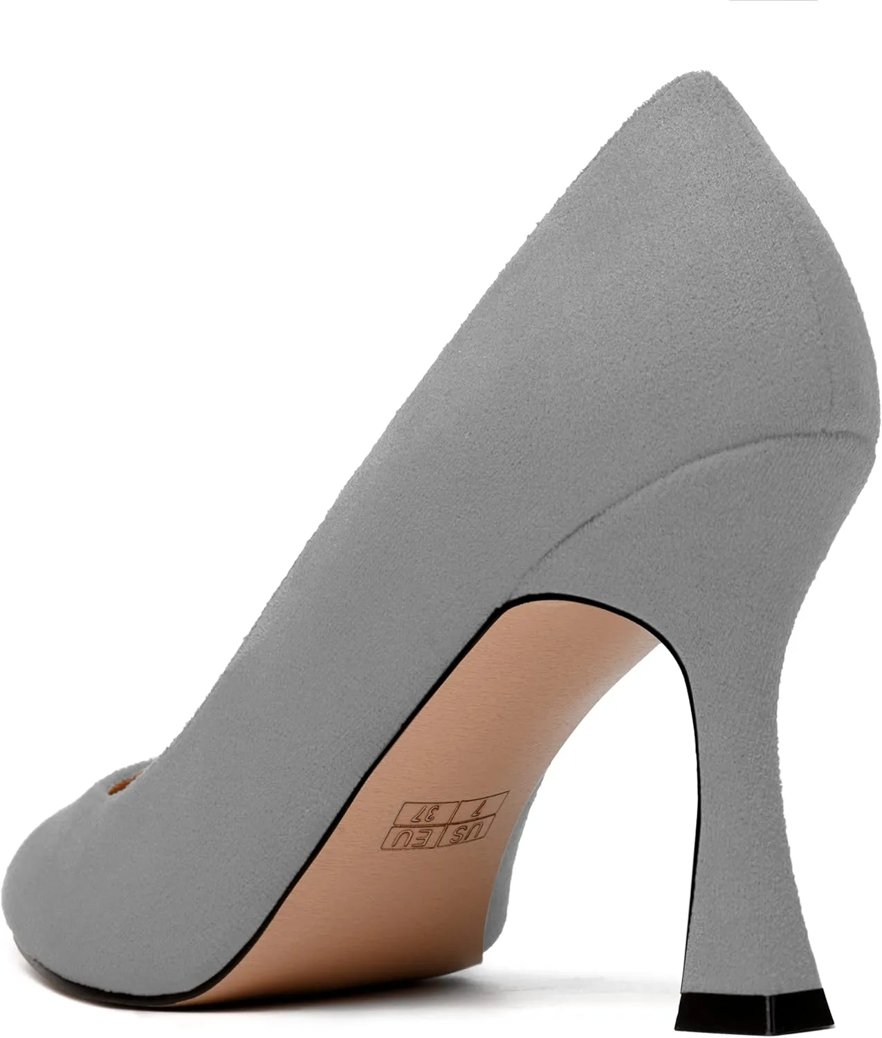 NUMALEO Womens Pointed Toe Cute Suede Slip On Solid Night Club Stiletto High Heel Pumps Shoes 3.3 Inch