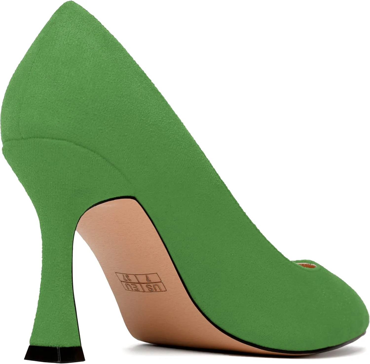 NUMALEO Womens Pointed Toe Cute Suede Slip On Solid Night Club Stiletto High Heel Pumps Shoes 3.3 Inch