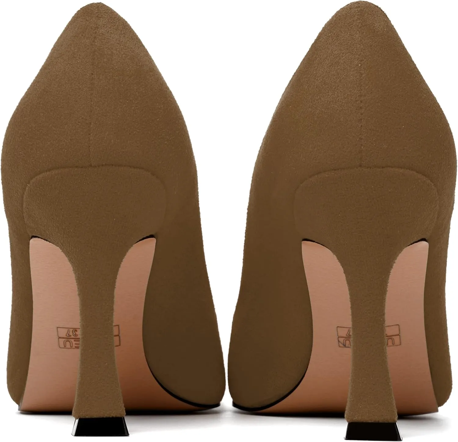 NUMALEO Womens Pointed Toe Cute Suede Slip On Solid Night Club Stiletto High Heel Pumps Shoes 3.3 Inch