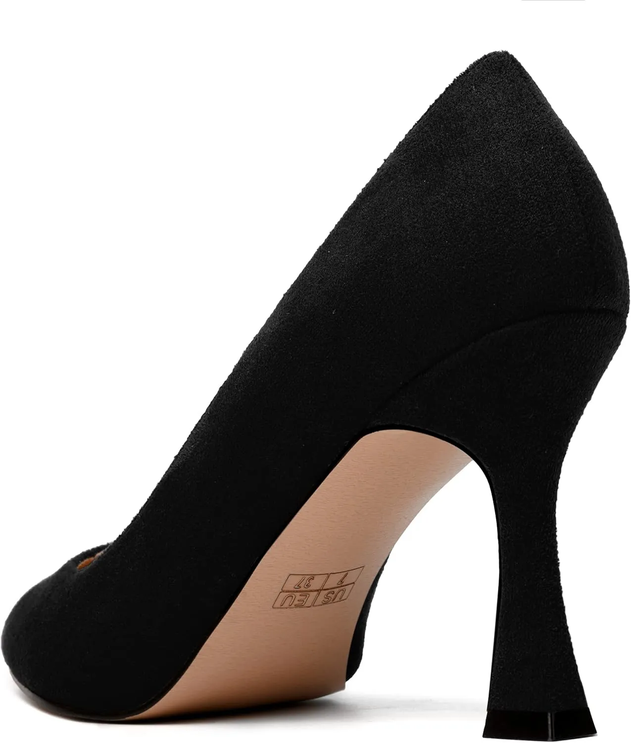 NUMALEO Womens Pointed Toe Cute Suede Slip On Solid Night Club Stiletto High Heel Pumps Shoes 3.3 Inch