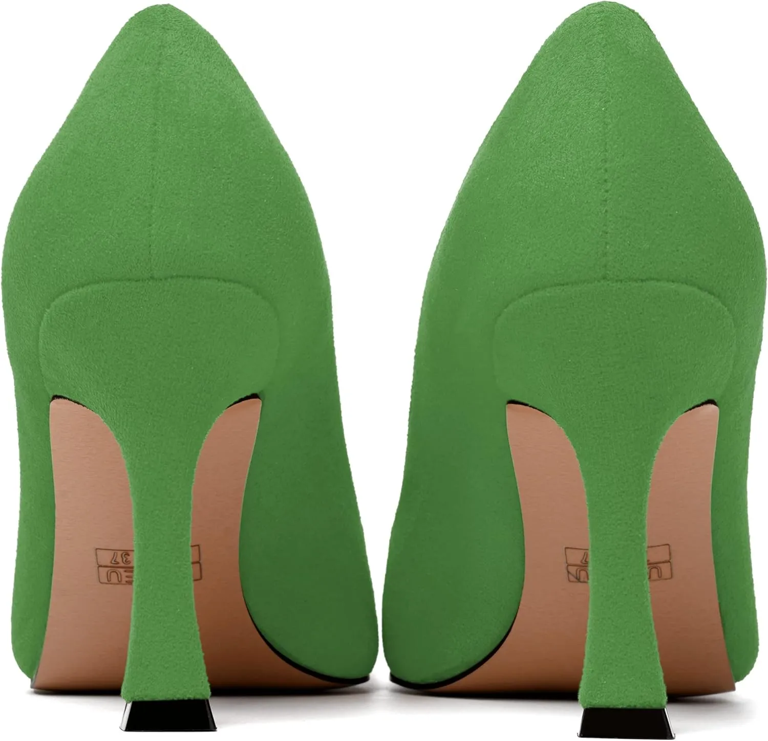 NUMALEO Womens Pointed Toe Cute Suede Slip On Solid Night Club Stiletto High Heel Pumps Shoes 3.3 Inch
