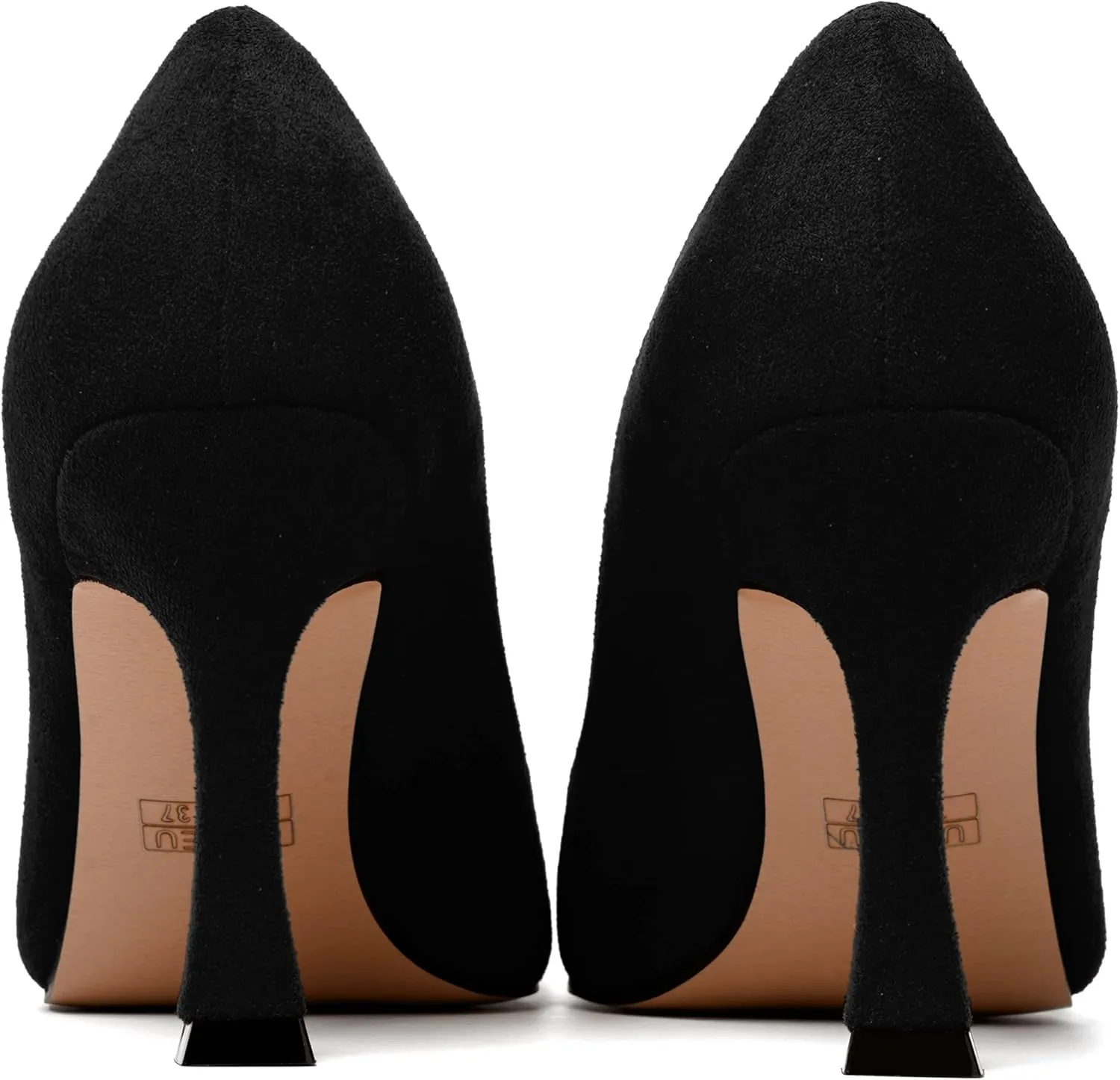NUMALEO Womens Pointed Toe Cute Suede Slip On Solid Night Club Stiletto High Heel Pumps Shoes 3.3 Inch