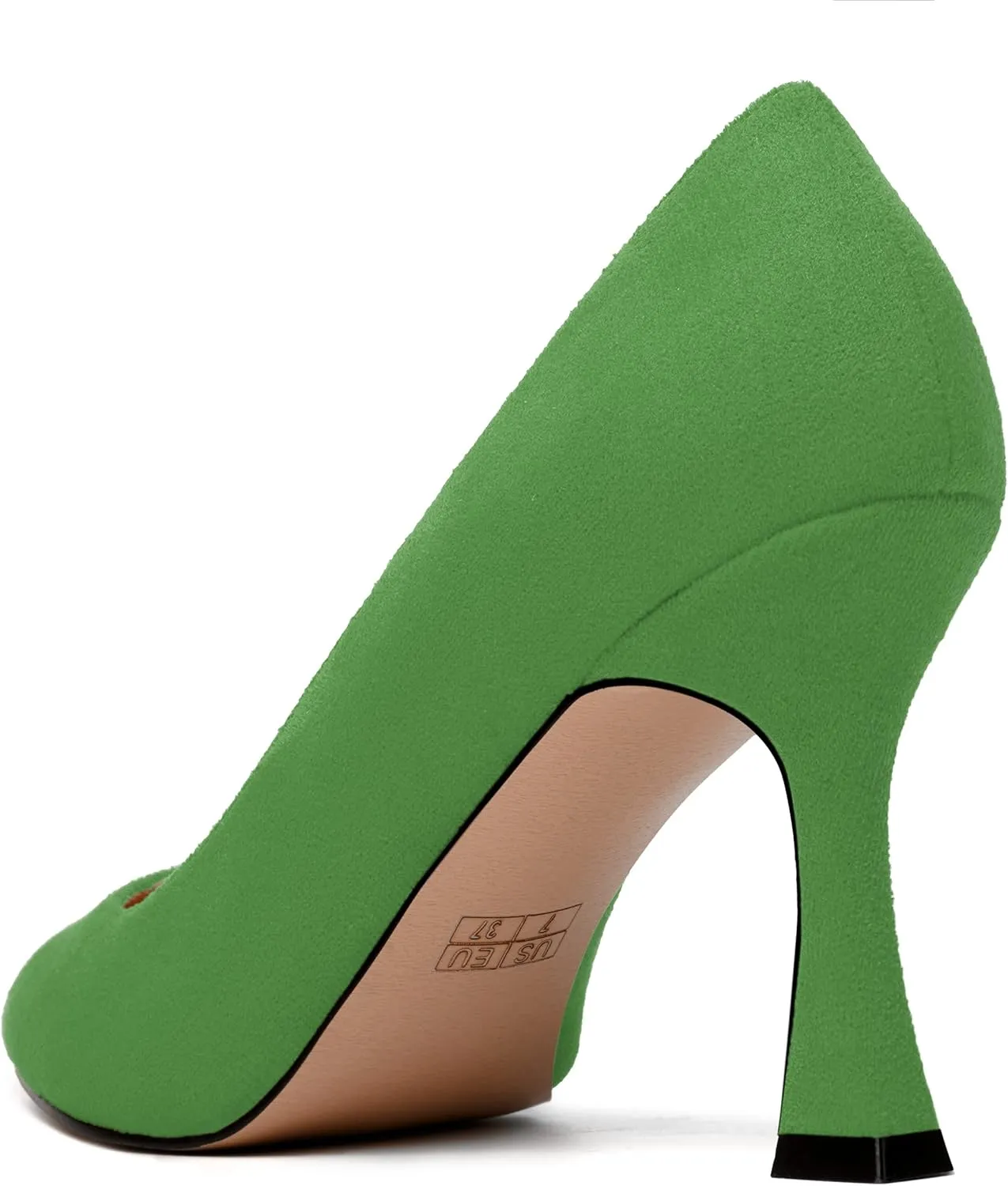 NUMALEO Womens Pointed Toe Cute Suede Slip On Solid Night Club Stiletto High Heel Pumps Shoes 3.3 Inch