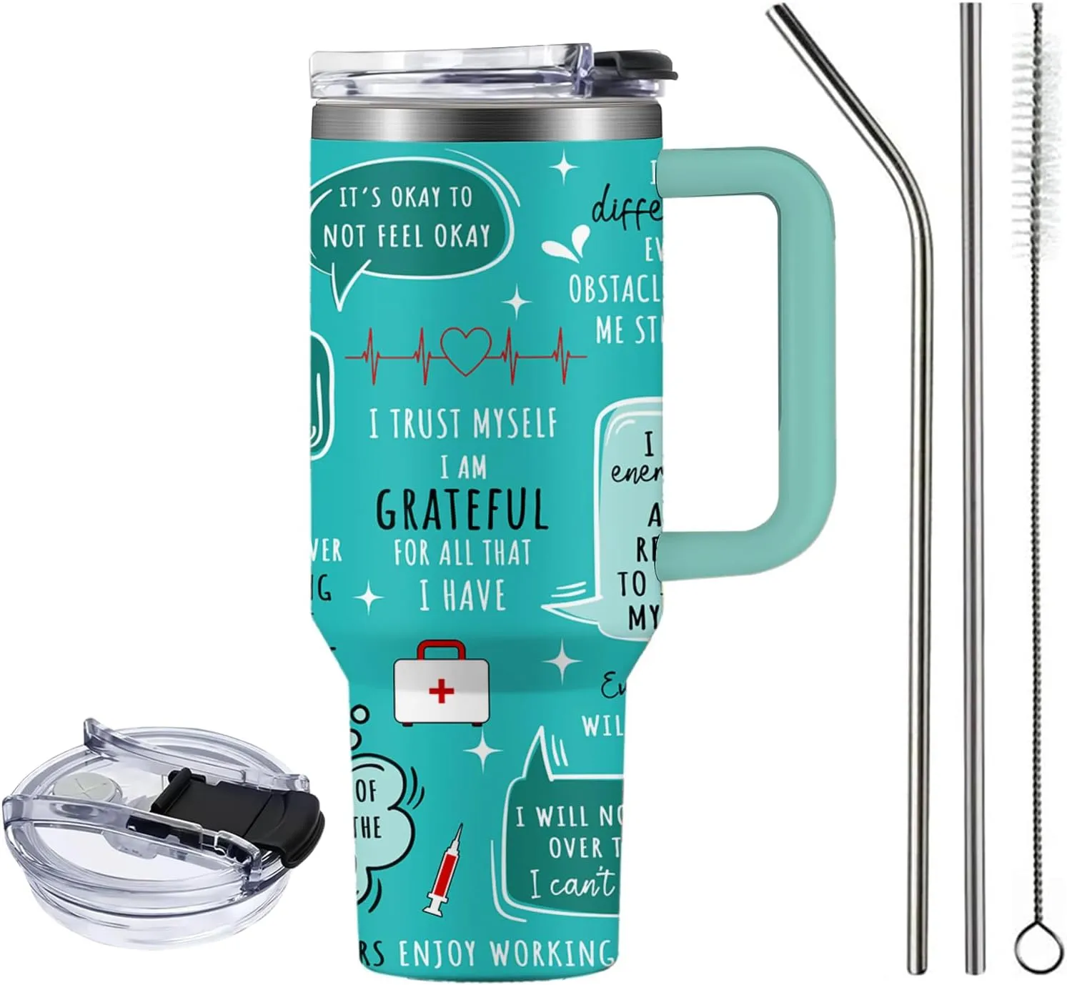 Nurse Gifts for Women Men, 40oz Nursing Tumbler with Nurse Daily Affirmations, Nurses Appreciation Gift, LPN RN Gift for Nurses Practitioner, Nursing Gifts for Birthday School Graduate Christmas