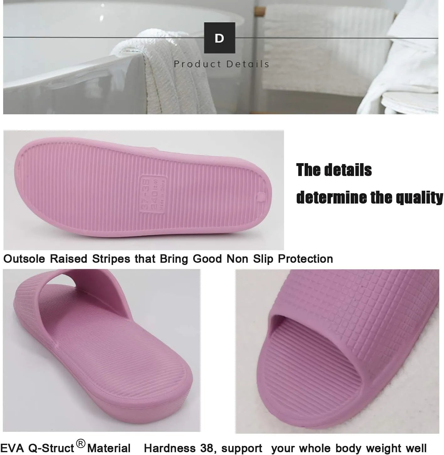 ofoot Stylish and Cozy Women's Comfort Indoor and Outdoor Casual Slide Sandals Non-Slip Shower Slippers - Unisex Soft Flip Flops