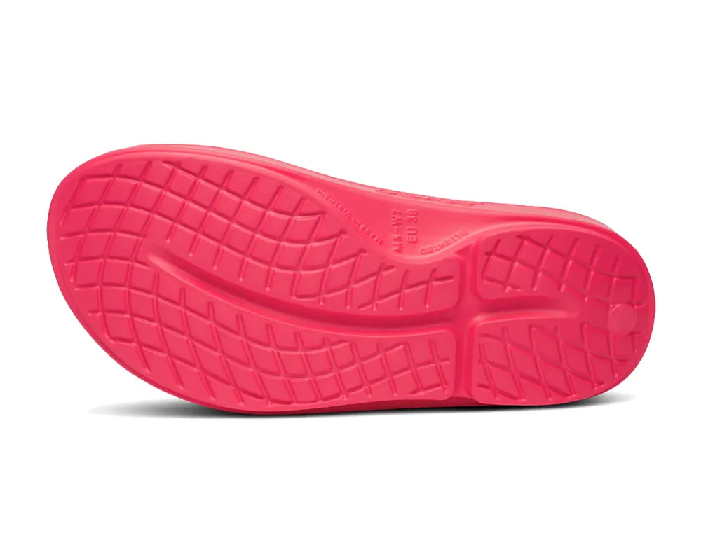 OOfos OOahh Neon Berry Recovery Slides