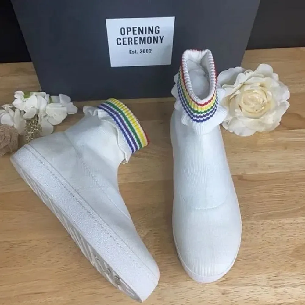 Opening Ceremony Bobby Sock Knit Sneaker-White