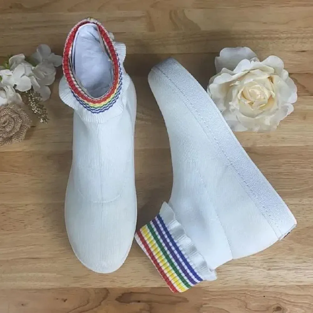 Opening Ceremony Bobby Sock Knit Sneaker-White