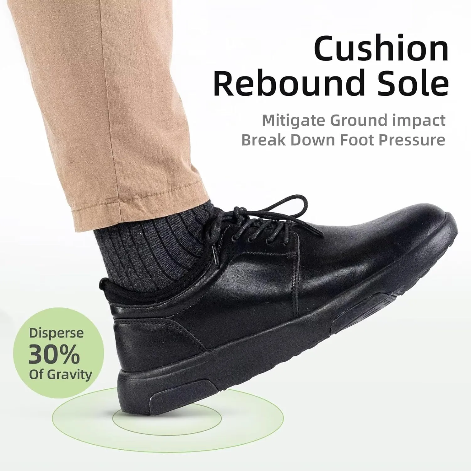 OrthoComfoot Men's Orthopedic Leather Dress Walking Shoes: Comfortable Plantar Fasciitis Fashion Sneakers with Arch Support, Casual Orthotic Business Work Shoes for Foot and Heel Pain Relief