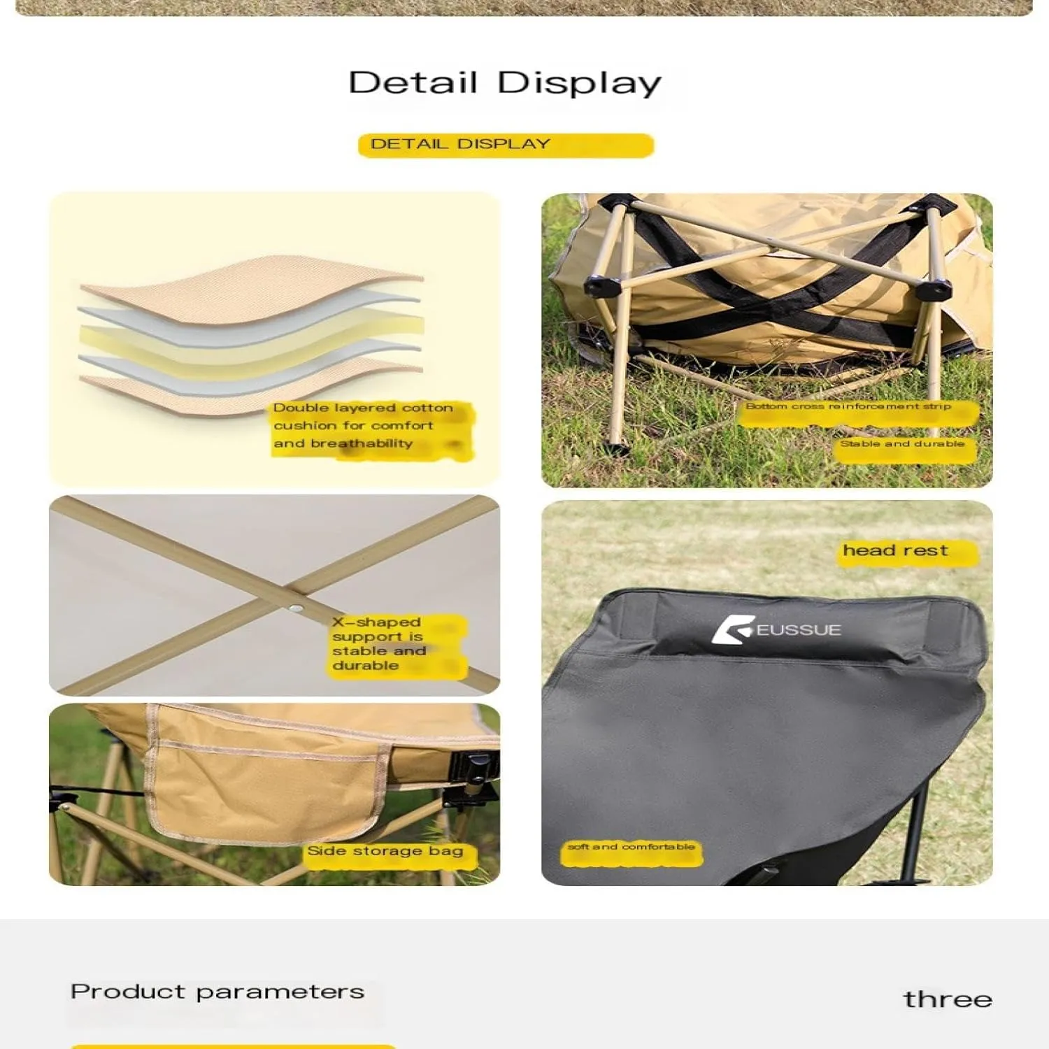 Outdoor Camping, Outdoor Tables, Back Chairs, high Back Moon Chairs, Beach Chairs