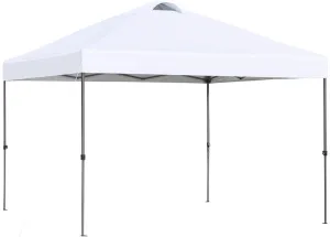 Outsunny 10' x 10' Pop Up Canopy Tent, Instant Sun Shelter with 3-Level Adjustable Height, Top Vents and Wheeled Carry Bag for Outdoor, Garden, Patio, White