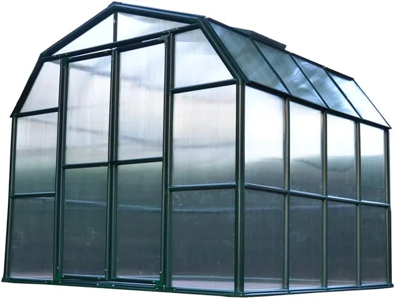 Palram - Canopia Rion Grand Gardener 2 | 8 Ft. x 20 Ft. Greenhouse, Large Clear Twin Wall Polycarbonate Heavy Duty Green House DIY Kit for Walk-in for Outdoors with Window Vent (Green w/Clear Walls)