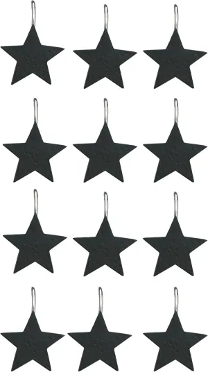 Park Designs Star Shower Curtain Hooks (Set of 12), Black