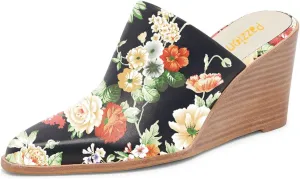 Pazzion Women Closed Almond Toe Wedge Heel Mules Backless High Heeled Clogs Slip On Slides Sandals Casual Walking Party Shoes Size 4-16 US