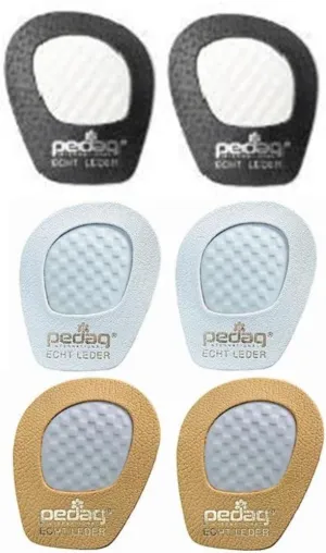 pedag Girl Anti-Slip Forefoot Inserts for High Heel Footwear, Handmade in Germany, Sandals Pumps and Mules, Textured Grip, Real Leather, One Size Fits All, 1 Each Tan White and Black, 3 Pair