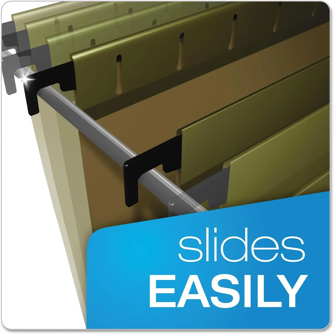 Pendaflex SureHook Extra Capacity Reinforced Hanging Folders, Letter Size, Standard Green, 20 per Box (6152X2)