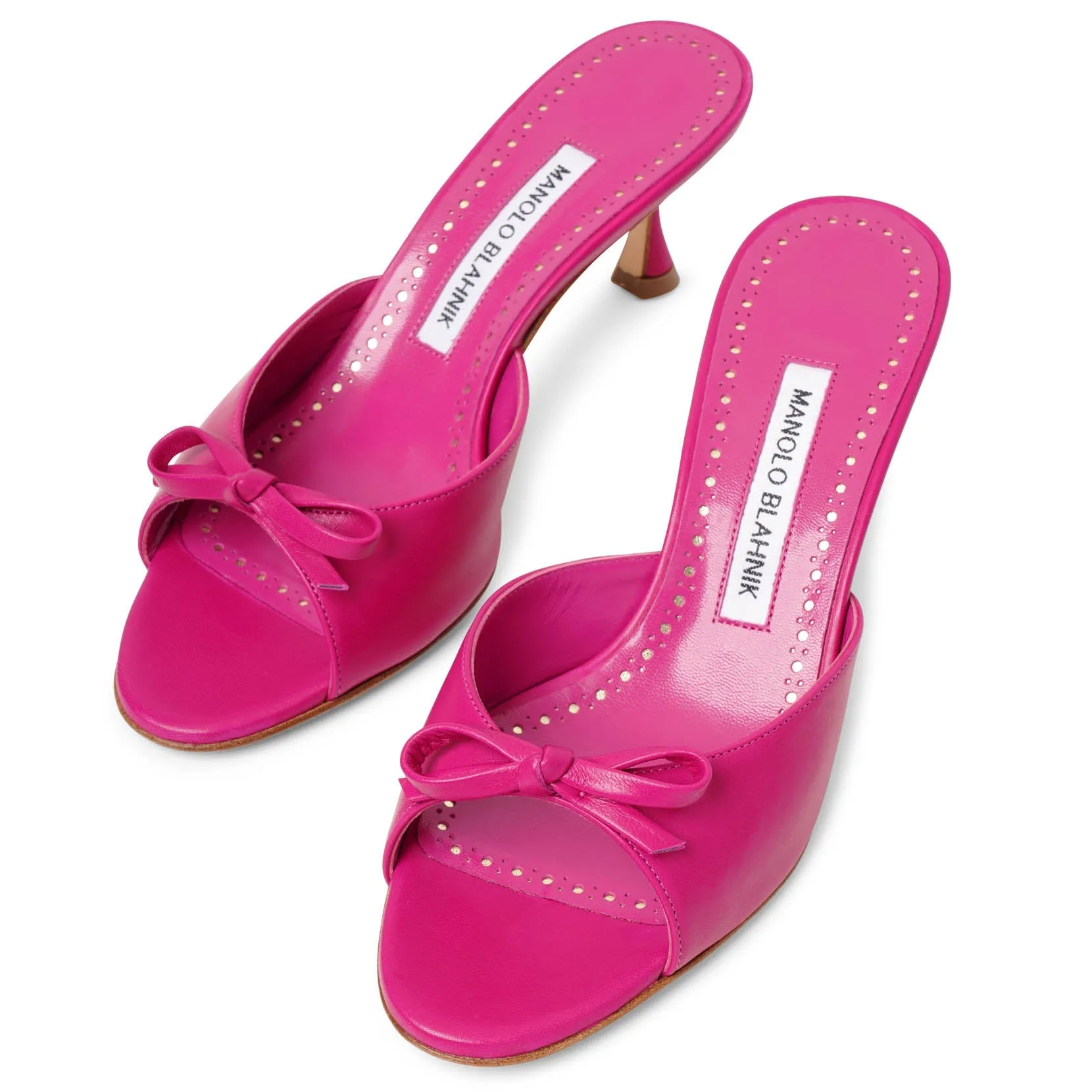 Pertinanu 50 dark pink leather mules