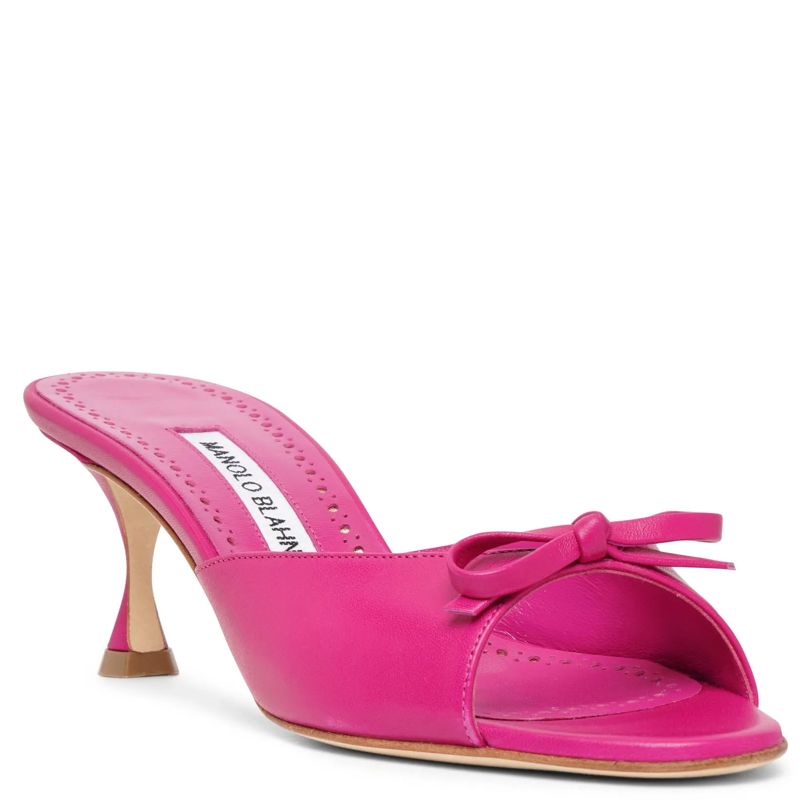 Pertinanu 50 dark pink leather mules