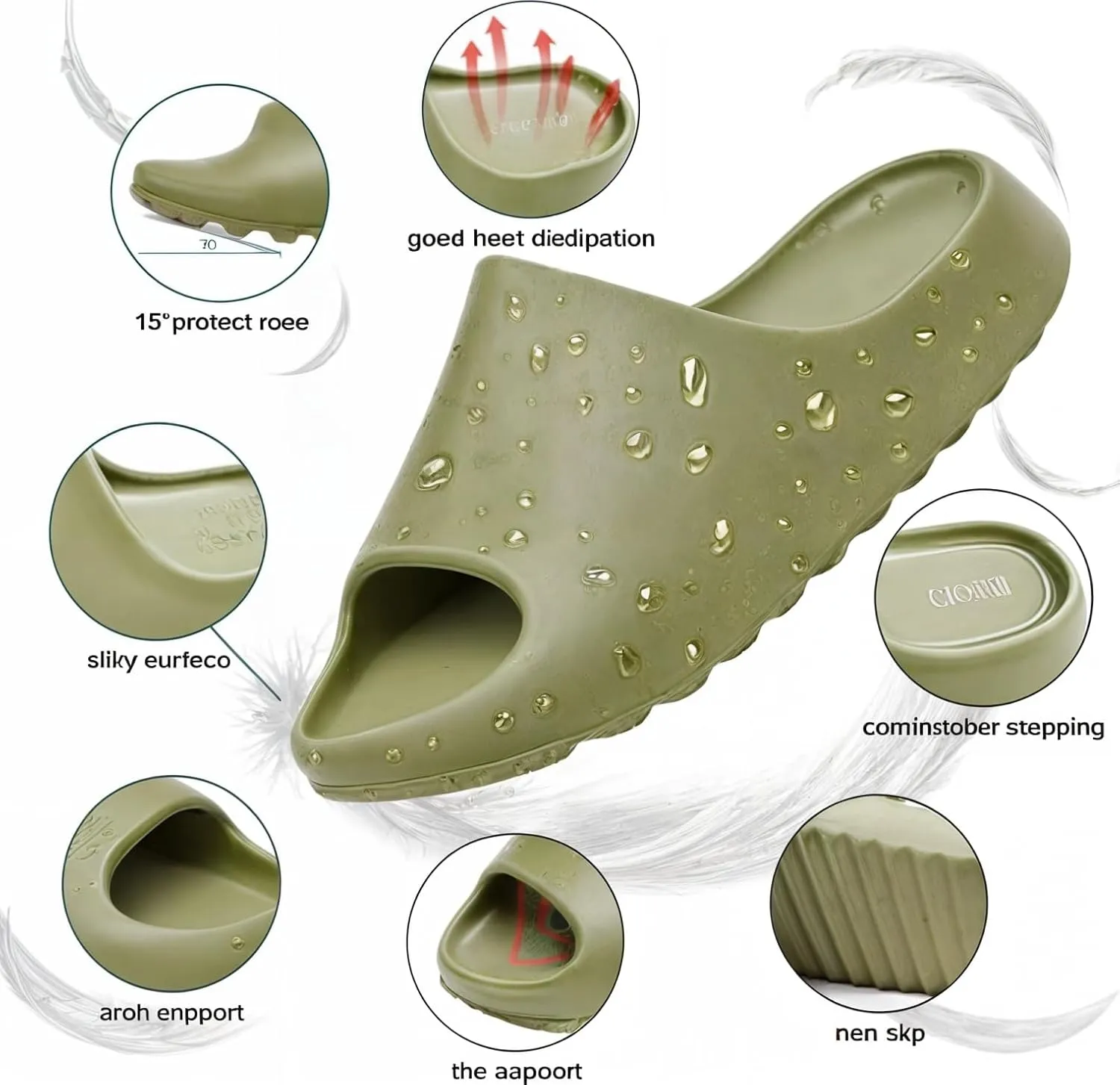 Pillow Slippers for Women and Men Cloud Platform Slides Anti Slip Cloud Slippers Lightweight EVA Comfy Shower Slides Open Toe Sandals for Indoor and Outdoor