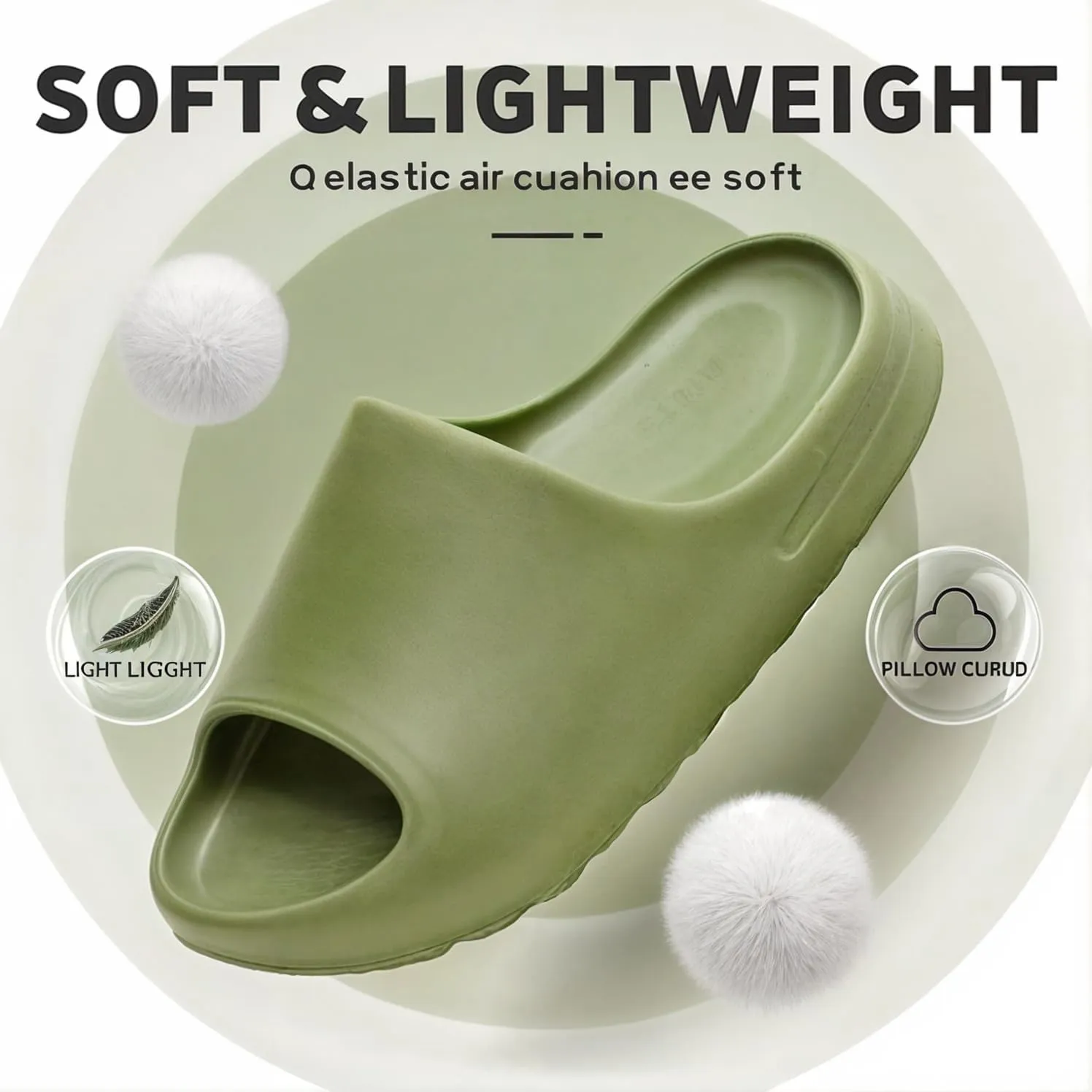 Pillow Slippers for Women and Men Cloud Platform Slides Anti Slip Cloud Slippers Lightweight EVA Comfy Shower Slides Open Toe Sandals for Indoor and Outdoor