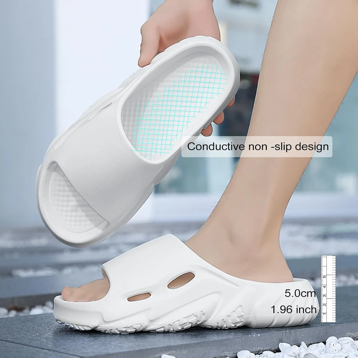 Pillow Slippers for Women and Men,Cloud Slippers Shower Shoes women Non-Slip Soft Thick Sole Home House Cloud Cushion comfy slippers for women