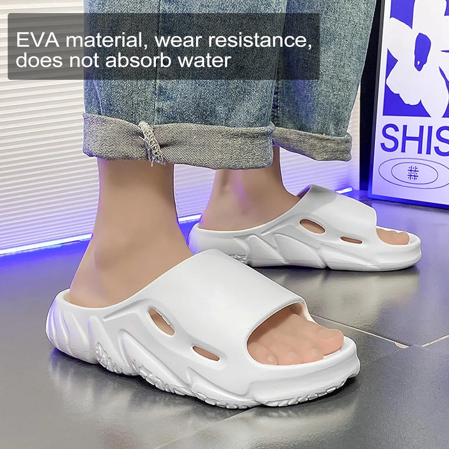 Pillow Slippers for Women and Men,Cloud Slippers Shower Shoes women Non-Slip Soft Thick Sole Home House Cloud Cushion comfy slippers for women
