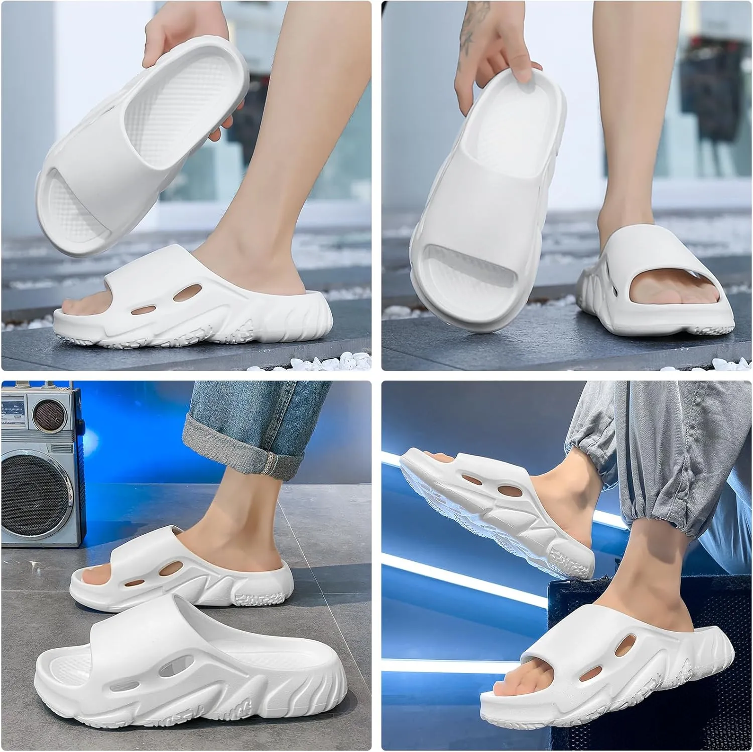 Pillow Slippers for Women and Men,Cloud Slippers Shower Shoes women Non-Slip Soft Thick Sole Home House Cloud Cushion comfy slippers for women